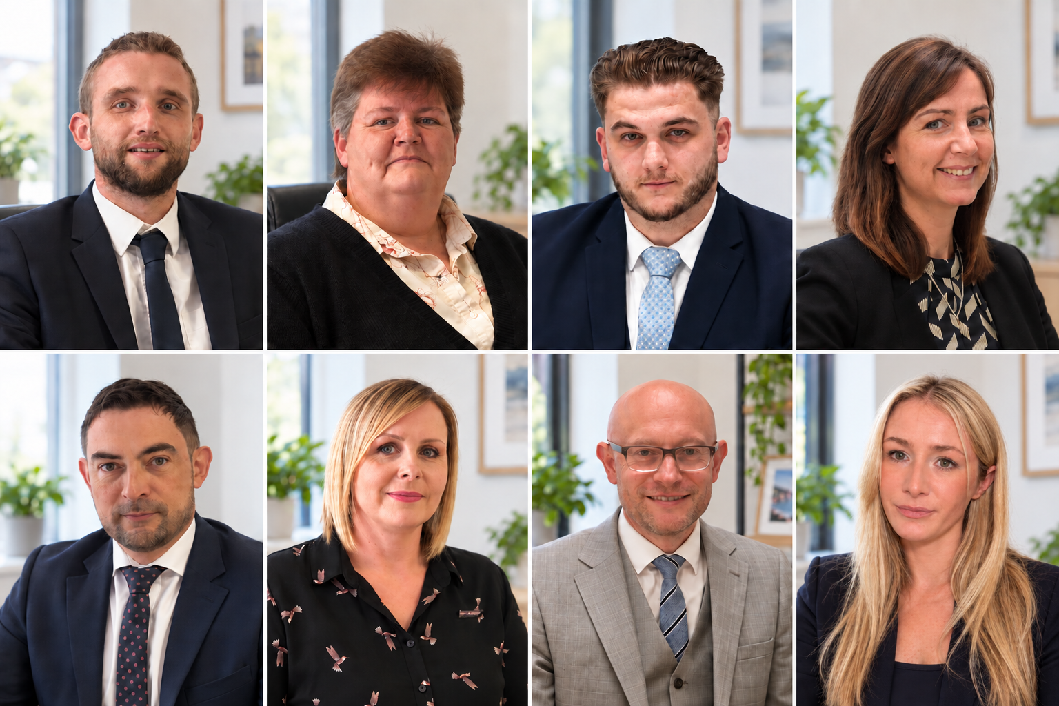 Eight members of the Stewart Financial team